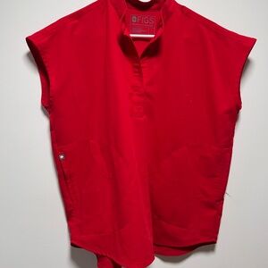 Figs Rafaela Oversized Scrub Top Red